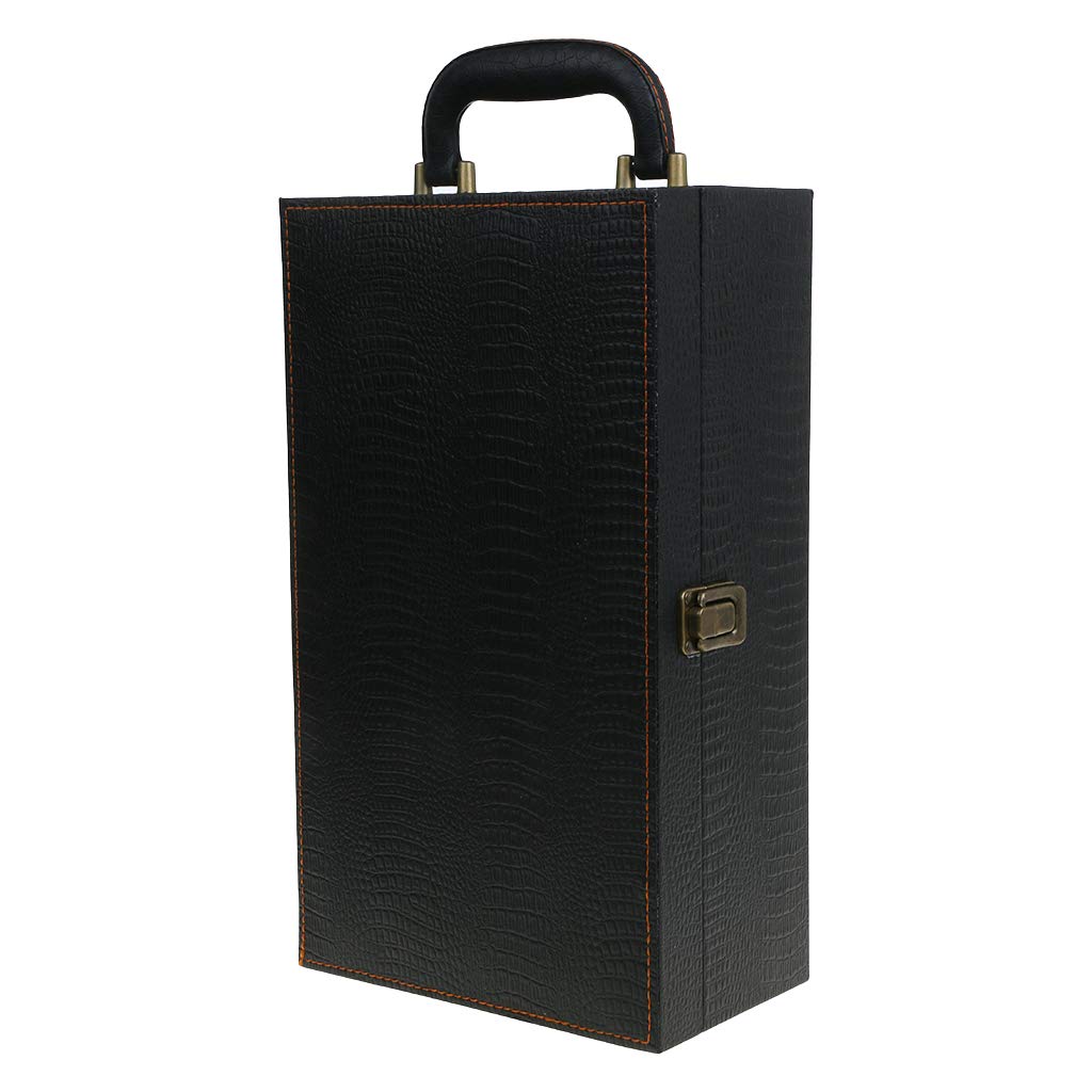 boîte de Bouteille de vin en Cuir Sac de Luxe 2 vin Rouge Champagne fourre-Tout poignée de Transport étui de Voyage Organisateur Cadeau