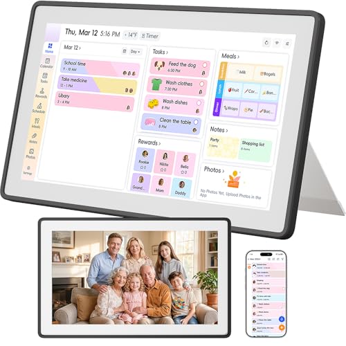 OWNCOZY 15.6 Inch Wall Planner Digital Calendar & Chore Chart, Smart Touchscreen Interactive Family...