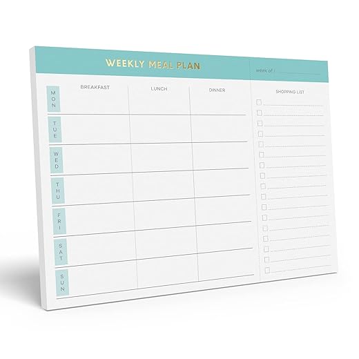Teal Magnetic Weekly Meal Notepad