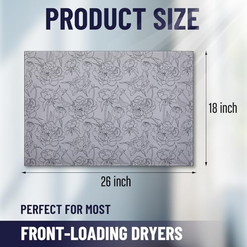 Image of Teenyyou 1 Pcs 26 inch x 18 inch Dryer Top Protector Mat, Washer and Dryer Topper, Non Slip Waterproof Machine Cover Dust Proof Quick Drying Topper Pad for Laundry and Kitchen (Peony)