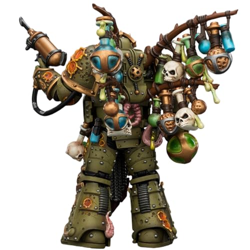 Image of JOYTOY Warhammer 40,000 1 /18 Action Figure Death Guard Tallyman and Biologus Putrifier-2PCS Collection Model Pre-Order