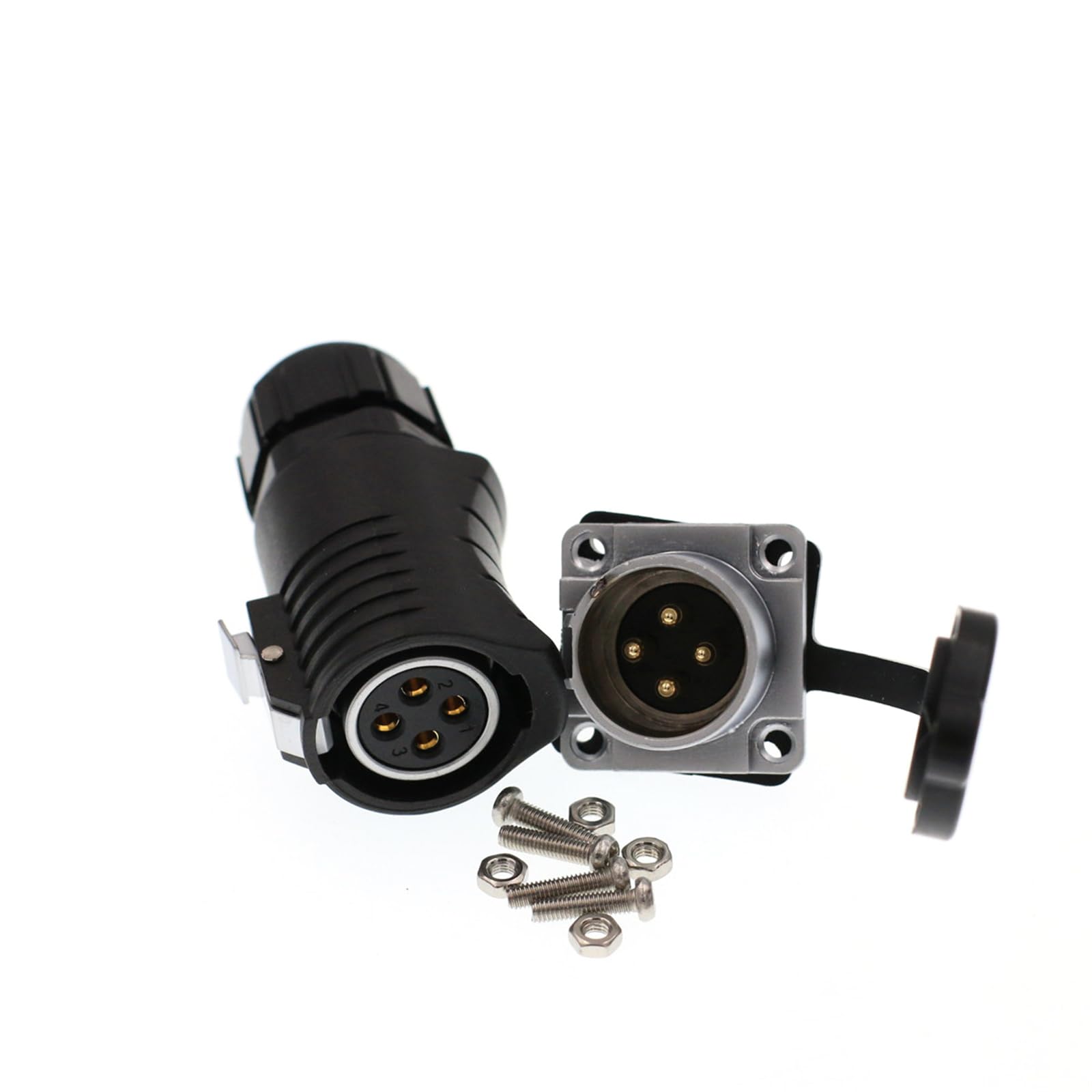 HangTon LP20 4 Pin Connector Power Waterproof Electrical Female Wire Plug Male Panel Socket Charger Port 30 Amp High Current Voltage