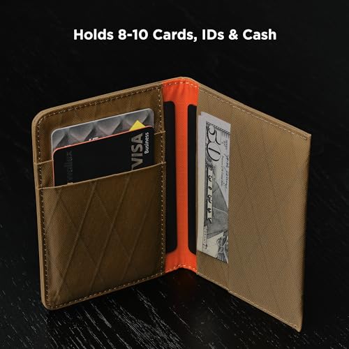 ALPAKA Ark Bifold Wallet Coyote Brown X-Pac VX21 - Rfid Card Holder - Holds 8 to 10 Cards - Designated Cash Slot - Built to Last - Polished and Professional Looking - Wallet for Men2