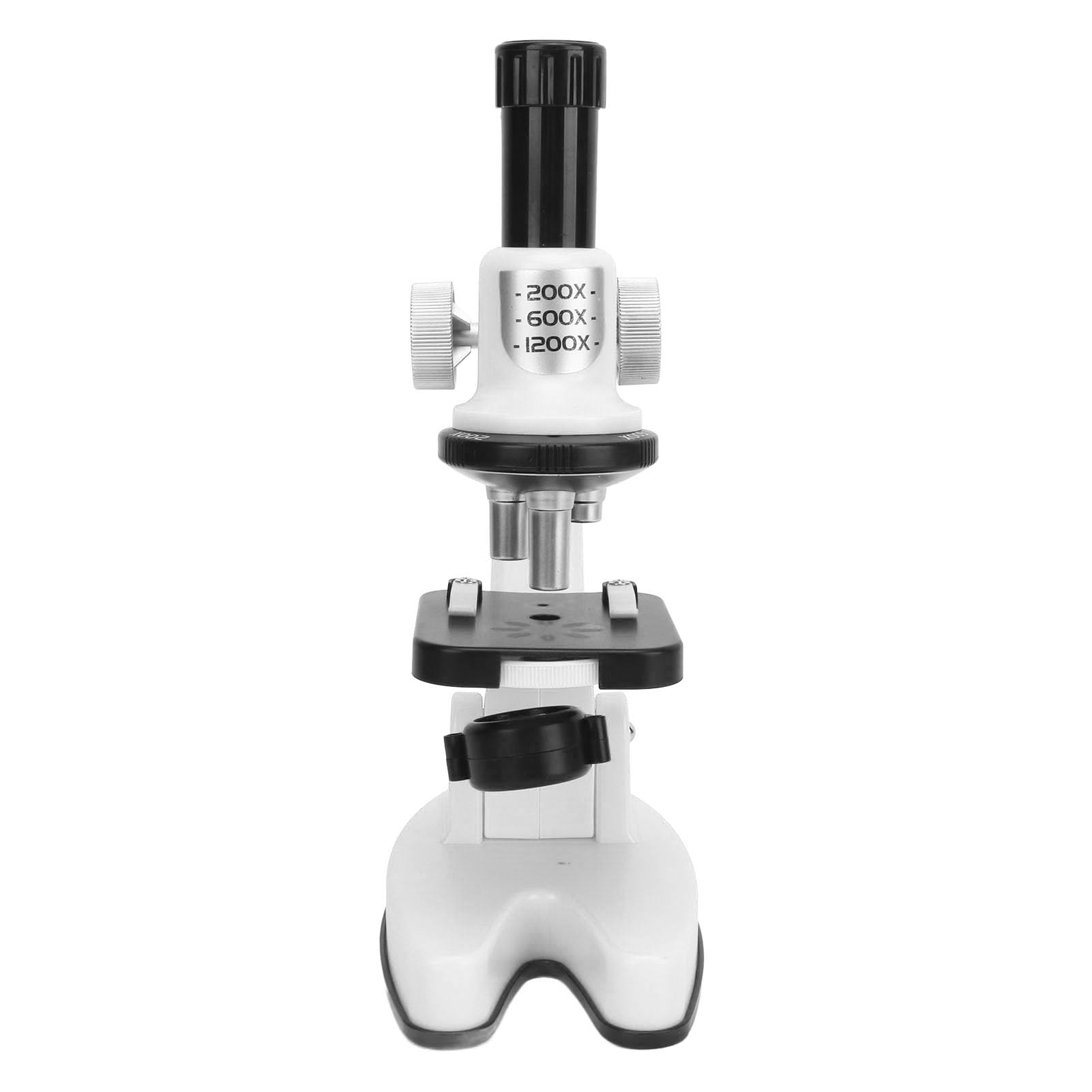 CHICIRIS Kit Microscopio per Bambini, Microscopio per Bambini 1200X con Lente in Vetro Ottico, Ingrandimento 200X 600X 1200X, Supporto per Telefono con Luce a LED Base Girevole per Studenti (WHITE)