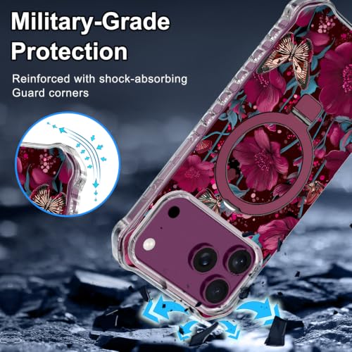 Shecaset for iPhone 18 Pro Max Case Magnetic,Invisible Stand Wavy,Cherry by Shecaset - Used condition - Image 4