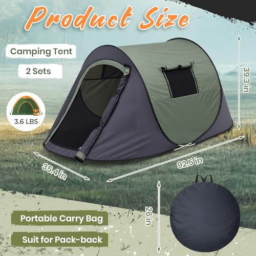 Carpa pop-up para camping 2 personas, portátil miniatura 2