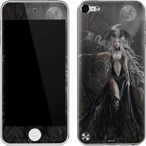 Skinit Decal MP3 Player Skin Compatible with iPod Touch (5th Gen&2012) - Originally Designed Gothic Princess with Silver Dragon by Nene Thomas Design