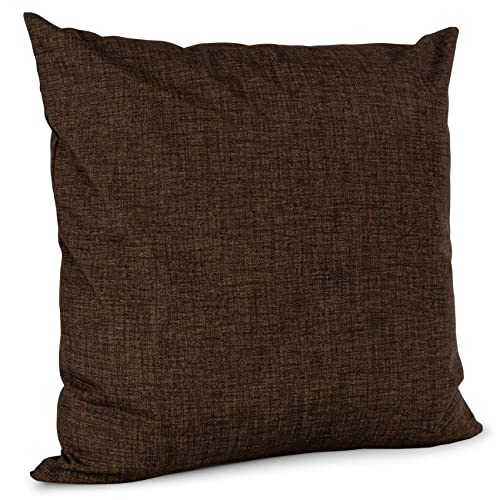 ANRO Housse de coussin décorative aspect lin - Marron foncé - 40 x 40 cm - Sans rembourrage RG0620