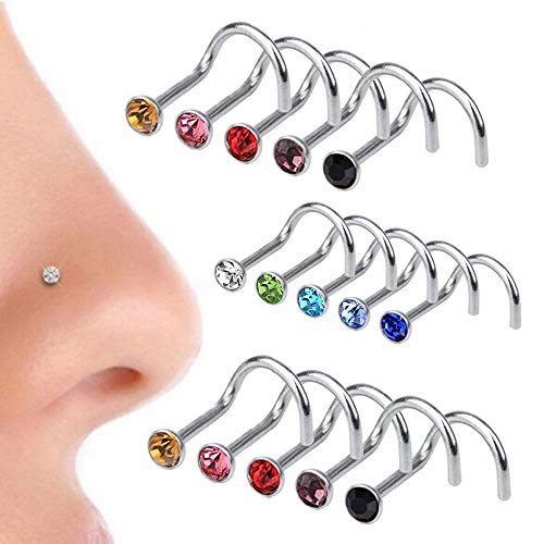 image for Nose Piercing Kit - WZPB 44Pcs Body Piercing Kit Includes Nose Rings P