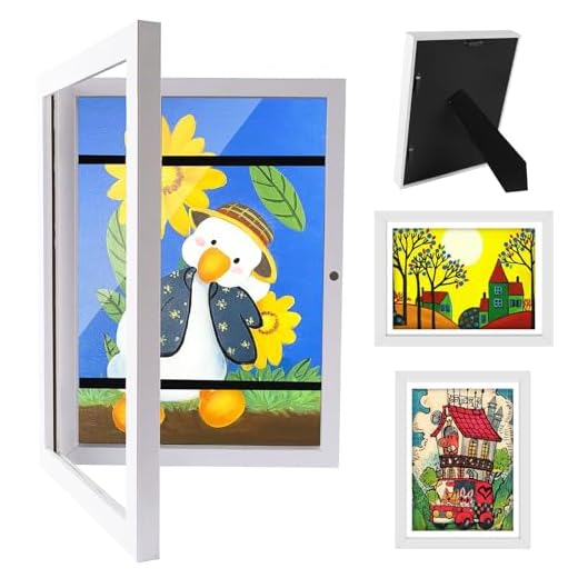 Kitnelw Marco para Dibujos Niños Marco Dibujos Infantiles Cambiar a4 Cuadro Dibujos para Proyectos Artísticos, Escuela, Hogar (Blanco)