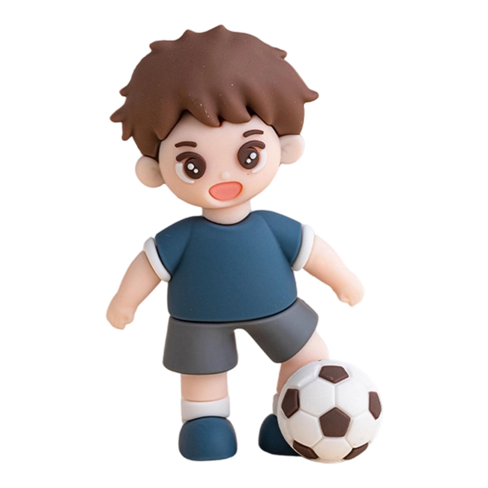 Tsophreniq Eye Catching 10cm Football Boy Cake Decorations for Festival Atmospheres Enhancement on Dessert Tables Bright Design Boy Birthday Ornament