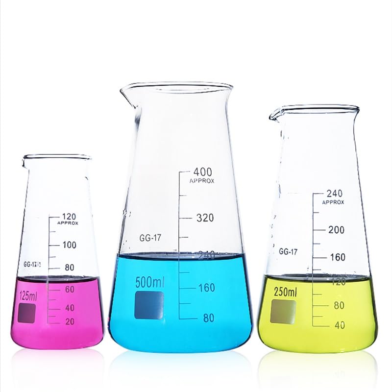 Cylinder stopniowany, zlewki laboratoryjne ze szkła borokrzemowego z wylewką, idealne do pomiaru i mieszania, opcje 125 ml/250 ml/500 ml