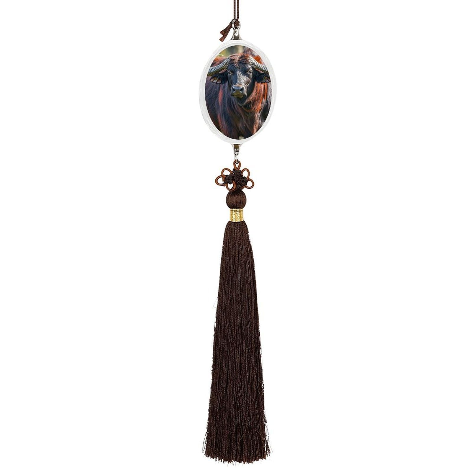 Crystal Auto Pendant Charms Ellipse Crystal Car Rear View Mirror Charms Cow Auto Hanging Interior Ornament Pendant Car Interior Accessories for Women Men CarCharms Decor