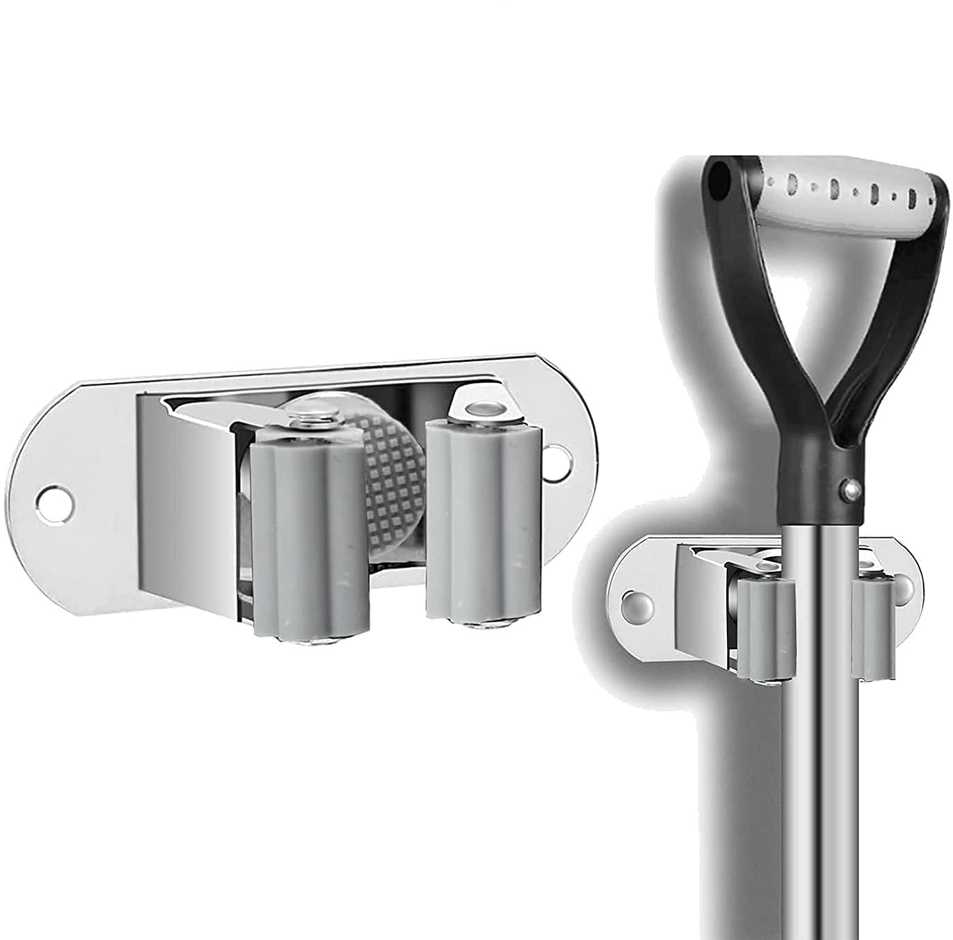 BAREPEPE Mop and Broom Holder Wall Mount Heavy Duty Stainless Steel Broom Holder Wall Mounted Broom Organizer Home Garden Garage Storage Rack (Pack of 1)(8.5 x 4.5 x 3.5Cms,Small) (B099Z2NNRF) Amazon Price History, Amazon Price Tracker