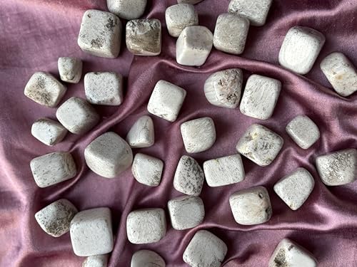 Image of Tumbled Stones, Natural Crystal Healing Stones, Home Office Decor, Aquarium Decorative Pebbles, Vase Fillers (Scolesite, 100)