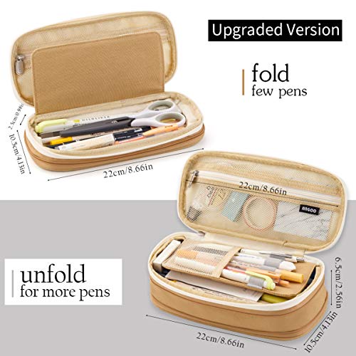 Easthill EASTHILL-M-KHAKI Big Capacity Pencil Pen Case Office College School Large Storage High Capacity Bag Pouch Holder Box Organizer Khaki thumb #1