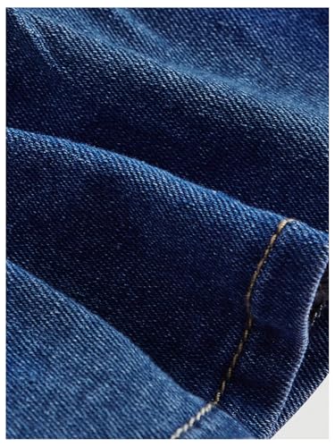 Floerns Women's Denim Skirts Ruffle Hem Short Skirts Ruched Bodycon Mini Skirts3