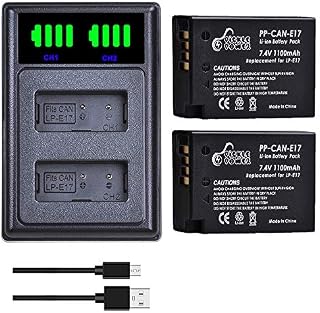 Pickle Power LP-E17 Battery and Dual LED Charger Compatible with Canon Rebel SL3 SL2 T8i T7i T6i T6s, EOS M3 M5 M6, EOS 200D 77D 750D 760D 800D 8000D and More