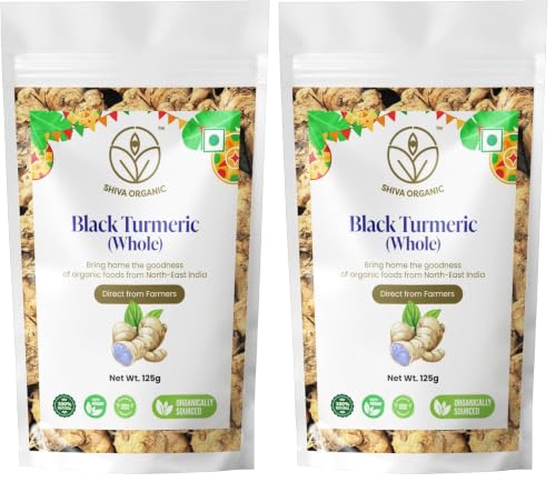 Image of Shiva Organic Black Turmeric Whole Dry - 125 g | North East Spices (Pack of 2)