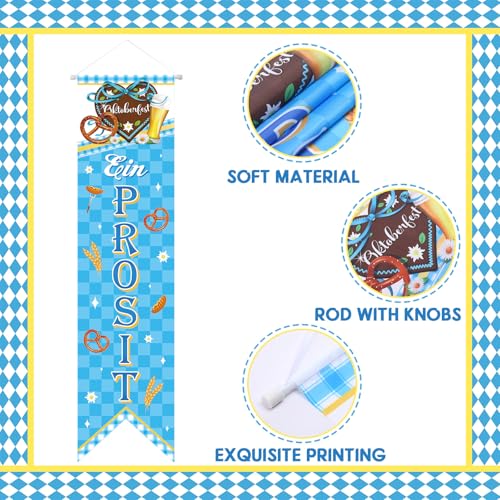 Image of Chiisong 3 Pieces Oktoberfest Party Decorations Bavarian Banners Oktoberfest Prosit Welcome Porch Signs Festival Hanging Backdrops for Home Bar German Party Indoor Outdoor Wall Door Decor