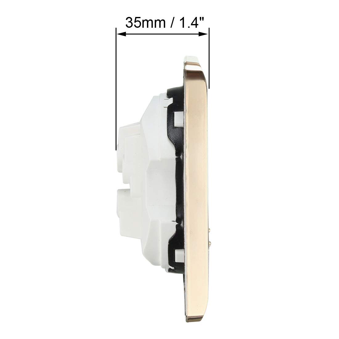 sourcing map Interrupteur sonnette porte Bouton réinitialisation 86x86 automatique motif cloche 250V
