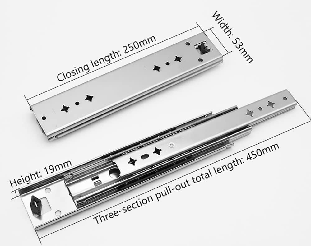 Trzyczęściowy, w pełni wysunięty system szyn prowadzących z łożyskami kulkowymi, montowany z boku(650mm/26inch)