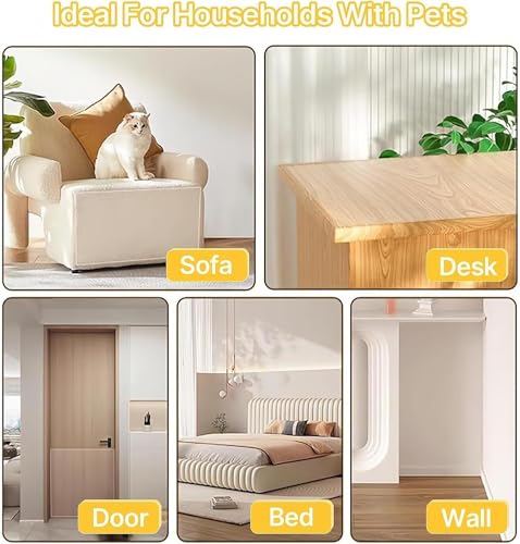 Lanswood Cat Scratch Furniture Protector 236 x 12 Inch, Couch Protector from Cat Claws, Door Protector from Dog Scratching, Furniture Covers for Pets