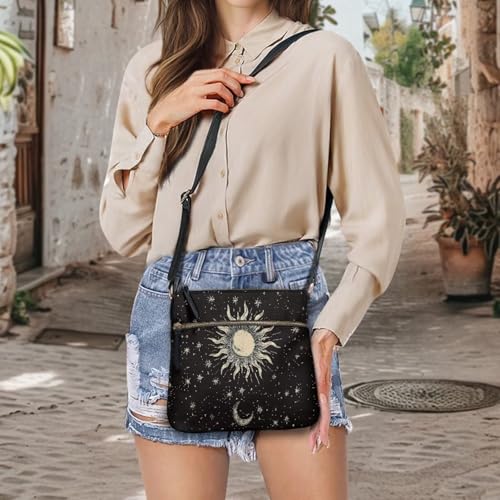 Image of Leather Purses for Women, Leather Hobo Bags for Women Travel Sling Purse Triple Zippered Pockets Shoulder Bag