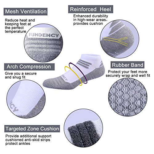 Mens Performance Ankle Socks Cushioned Sweat-absorbent Low Cut Boat Socks 6 Pack2