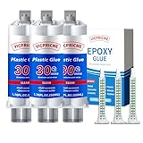 vicpricme Plastic Glue, 1.76oz Clear epoxy Glue, All Purpose Repair Glue, can Bond Metal, Wood, Glass, Fiberglass, Carbon Fiber, Most Plastics, Rubber (3)