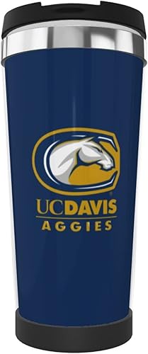 Uc Davis Aggies - Taza de café con logotipo de la universidad, vaso de acero inoxidable con doble aislamiento al vacío, taza de viaje a prueba de