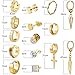 KWUNCCI Gold Hoop Earrings, 15 Pairs Gold Cross Dangle Earrings - Surgical Stainless Steel Men's Fashion Piercing Jewelry