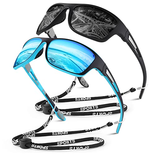 Image of WEAROYO Polarized Sports Sunglasses for Men Women,Fishing Driving Rectangular Goggles UV400 Protection