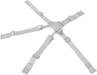 Adjustable 5 Point Harness Baby Safety Strap Belt for High Chairs, Strollers & Car - Secure Baby Belt with Buckle (Gray Button 5-Point Strap)