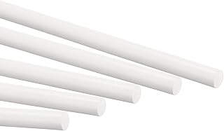 PHasz 5 Pcs ABS Round Bar Length 500Mm Diameter 5-10Mm, ABS Solid Rod Suitable for DIY Model Material,Diameter 6mm