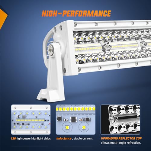 Image of Nilight Marine LED Light Bar Navigation Lights 13.5 Inch White Spot Flood Combo Ponton Boat Deck Dock Lighting for Night Fishing T-top Stern Yacht Port Sailboat Trucks Tractors
