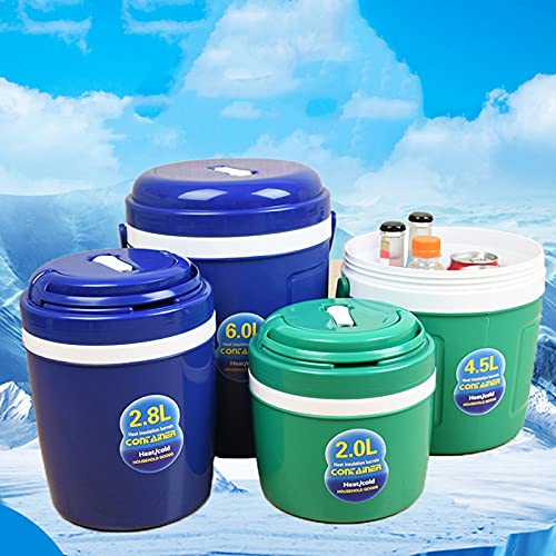 Fenteer Double Wall Car Insulated Bucket W/Lid Food Heat And Cold Round Leakproof Ice Cube Cooler - 2.8L Blue #TOP7