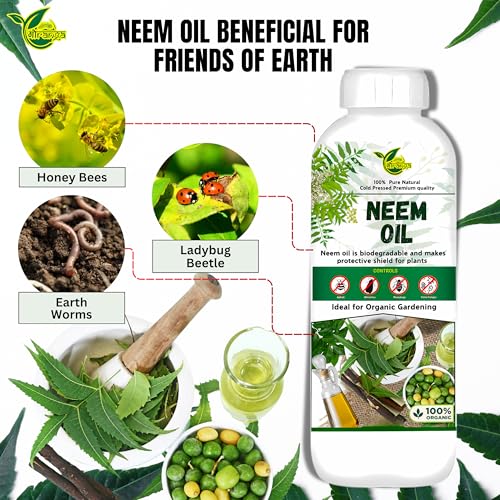 Image of Gauranga 100% Pure Organic Cold Pressed Water Soluble Neem Oil Concentrate 5 Liter | Natural Insect Pest Control & Fungicide for Plants Garden Agriculture | Easy Mix Spray for Indoor Outdoor Plants