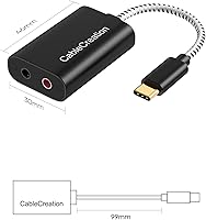 Vista 9 de CableCreation Tarjeta de sonido externa tipo C con conector de audio de 3.5 mm, adaptador de auriculares y micrófono USB-C compatible con MacBook