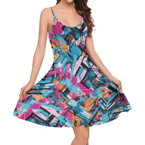 Image of Coloranimal Women's Summer Sleeveless Casual Swing Dresses with Loose Fit Beach Sundress