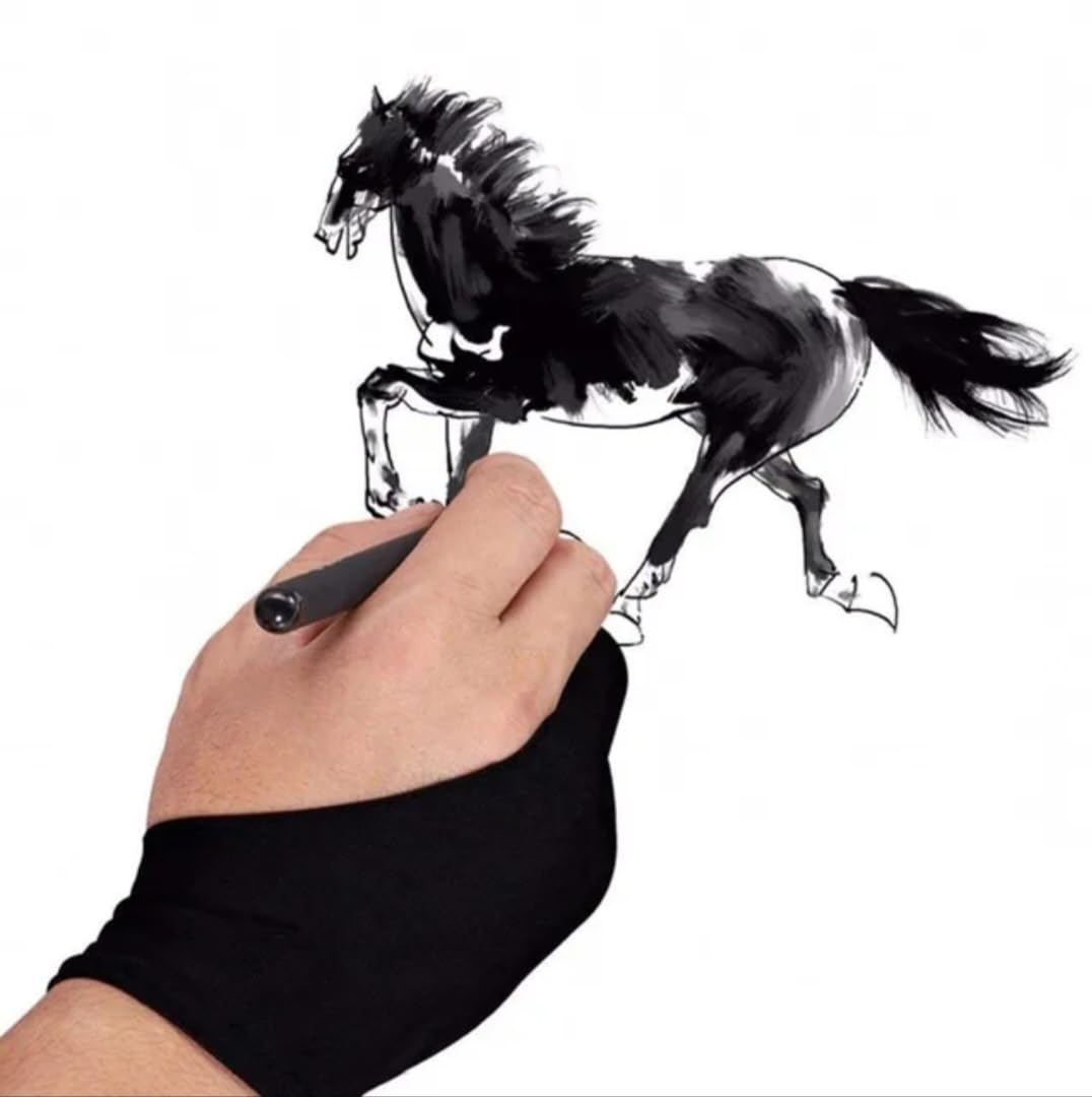 Levin 2 Finger Black Artist Gloves Tablet Drawing Gloves Painting Gloves For Light Box, Graphic Tablet Pen Display etc. (B0D798FMJK) Amazon Price History, Amazon Price Tracker