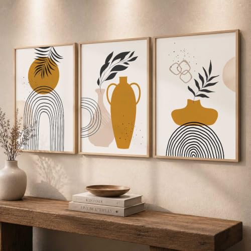 Image of kotart Painting for Wall Decoration - Modern Art Wall Decor Framed Painting for Living Room Bedroom - Framed Wall Posters /Paintings with Frame (11 x 14 inch, Multi) Set of 3 (Art 6, 13x17 inch)
