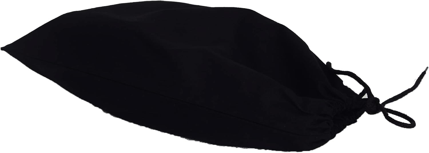 12 Pack Cotton Canvas Drawstring Shoe Storage Travel Bags in Bulk, Wholesale Blank Cotton Draw String Sack Packs (Black)