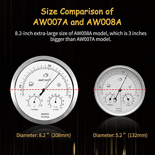Amtast AW007A 5.2 Inch Diameter Dial Type Barometer Thermometer Hygrometer 3 In 1 Multifunction, Pure Mechanical Dial Barometric Pressure Weather Station (Imperial) Aw007A thumb #5