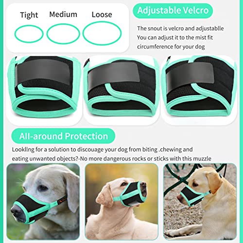 image for HEELE Dog Muzzle,Soft Nylon Muzzle Anti Biting Barking Chewing,Air Mes