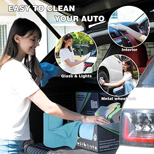 Hooetoon 12" X 12" Microfiber Cleaning Cloth,80 Pack Microfiber Cleaning Cloth，Microfiber Towels Roll Can Be Reusable For Car，House，Kitchen，Garage #TOP4