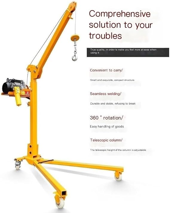 Manual Crane, Electric Household Vehicle Hoist, Mobile Portable Small Crane DOLUNTO (Color : 500kg hand cranked+electric 220V)