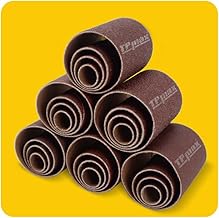 24-Pack Assorted Grit Spindle Sanding Sleeves - 2-Inch Length - Various Diameters of 1/2 in, 3/4 in, 1 in, and 1-1/2 inches
