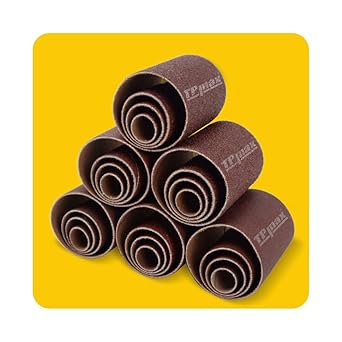 24-Pack Assorted Grit Spindle Sanding Sleeves - 2-Inch Length - Various Diameters of 1/2 in, 3/4 in, 1 in, and 1-1/2 inches