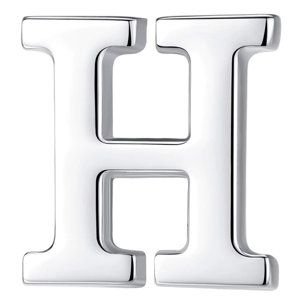 HONEY BEAR Silver Initial Letter Tie Lapel Pin Brooch for Men Women Shirt